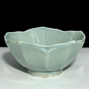 VINTAGE CELADON GREEN LOTUS BOWL / Small & Elegant / 3.5 in. / Some Firing Flaws